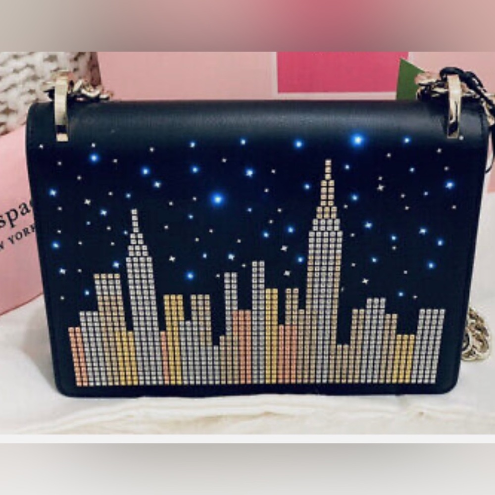 NWT Kate Spade Marci Glitzy Ritzy New York Light up Skyline bag.